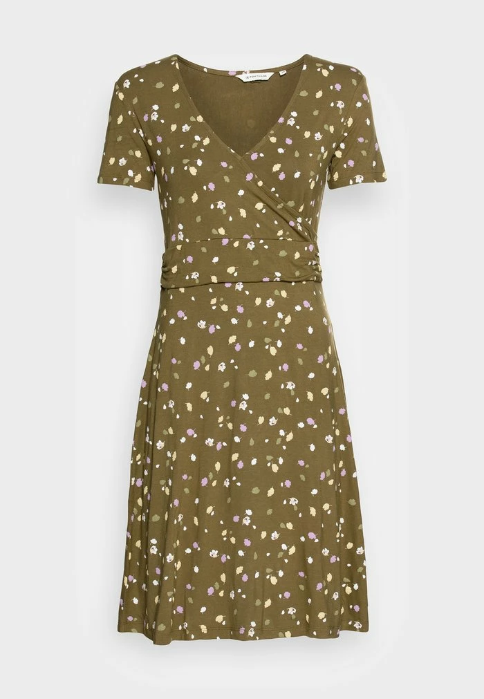 TOM TAILOR PRINTED DRESS - Jersey Dress - Olive Small Floral Design 6 TOM TAILOR PRINTED DRESS - Jersey Dress - Olive Small Floral Design - Image 4
