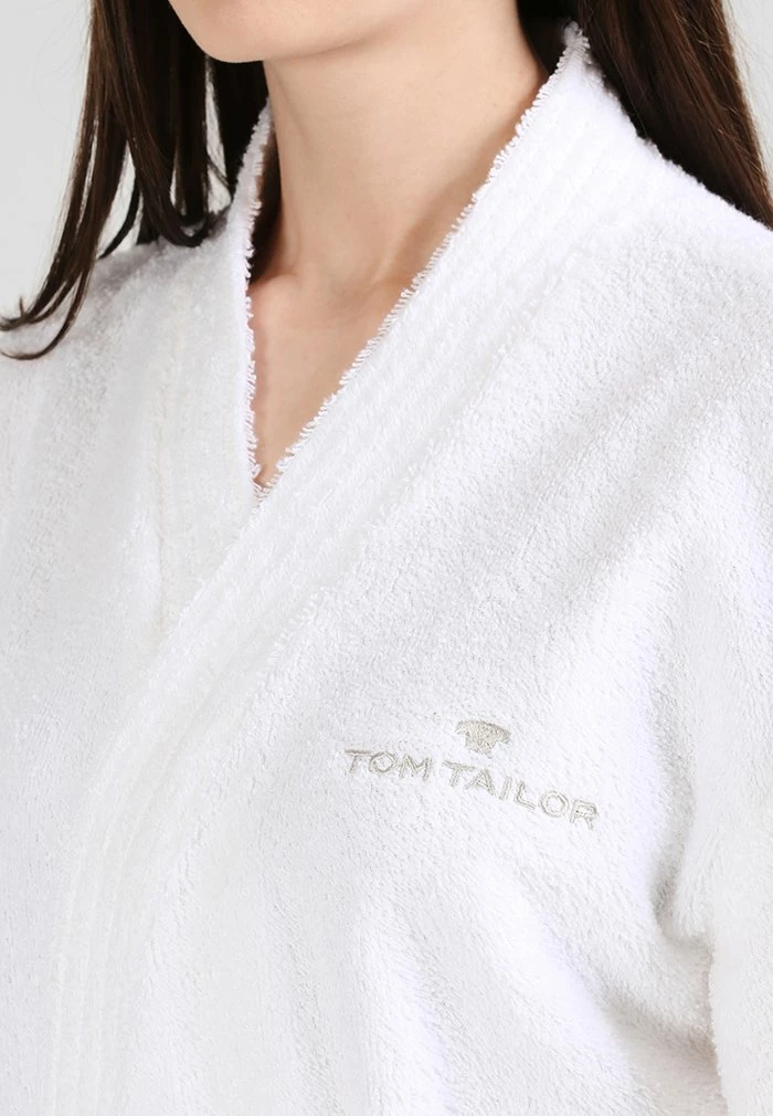TOM TAILOR BASIC KIMONO UNISEX - Dressing Gown - White 6 TOM TAILOR BASIC KIMONO UNISEX - Dressing Gown - White - Image 4
