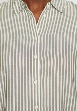 TOM TAILOR Button-down Blouse - Olive/white -TOM TAILOR online store ce6a0b8a59c34f1cb29435c17982b5b2