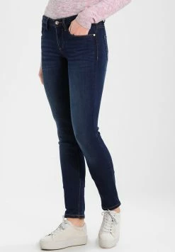 TOM TAILOR RINSED SLIM ALEXA PANTS - Slim Fit Jeans - Dark Stone Wash Denim