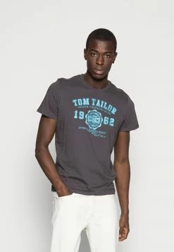TOM TAILOR LOGO TEE - Print T-shirt - Tarmac Grey