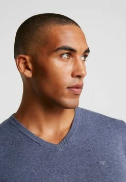 TOM TAILOR BASIC V NECK - Jumper - Vintage Indigo Blue Melange 11 TOM TAILOR BASIC V NECK - Jumper - Vintage Indigo Blue Melange -TOM TAILOR online store d05f6fbd67e74caeb5adfd16e788532c