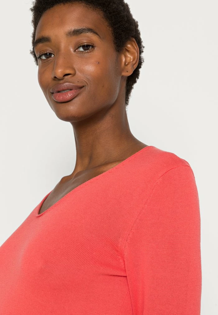 TOM TAILOR BASIC V NECK - Jumper - Smooth Papaya Red 7 TOM TAILOR BASIC V NECK - Jumper - Smooth Papaya Red - Image 5