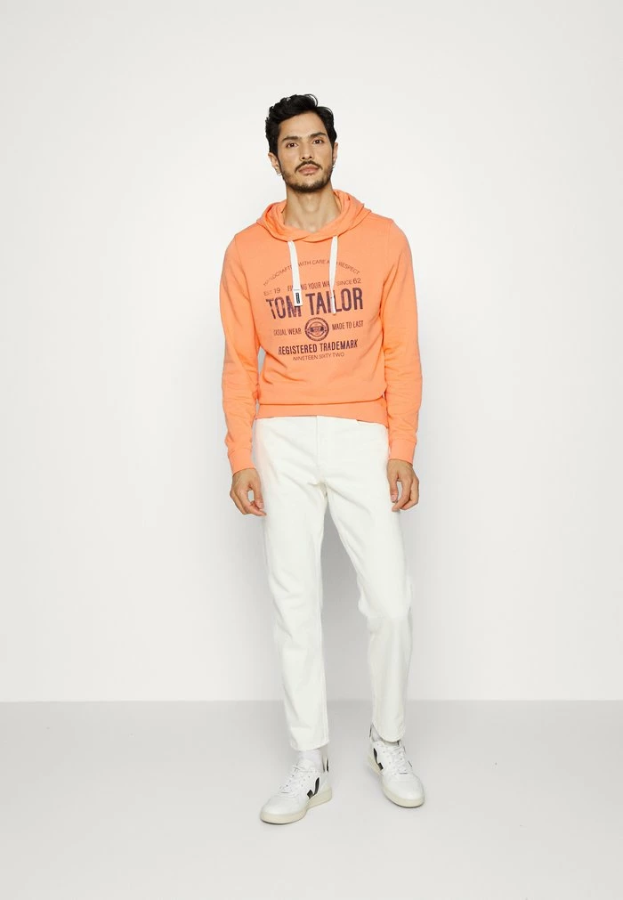 TOM TAILOR WITH PRINT - Hoodie - Cadmium Bright Orange 4 TOM TAILOR WITH PRINT - Hoodie - Cadmium Bright Orange - Image 2