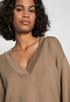 TOM TAILOR V-NECK - Sweatshirt - Dark Sepia -TOM TAILOR online store d1d7674167444e0a9b868bf43efaf818