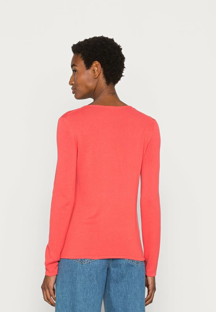 TOM TAILOR BASIC V NECK - Jumper - Smooth Papaya Red 5 TOM TAILOR BASIC V NECK - Jumper - Smooth Papaya Red - Image 3