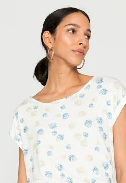 TOM TAILOR PRINTED AND STRIPED - Print T-shirt - Offwhite Leaf Design -TOM TAILOR online store d2e6b9b93c27440aab0ff8ad80aa97f3