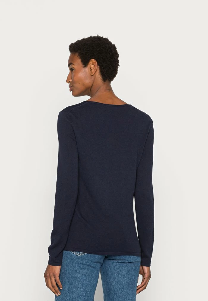 TOM TAILOR BASIC V NECK - Jumper - Navy Midnight Blue 5 TOM TAILOR BASIC V NECK - Jumper - Navy Midnight Blue - Image 3