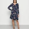 TOM TAILOR DRESS WITH FLOUNCE - Day Dress - Navy