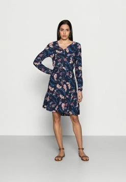 TOM TAILOR DRESS WITH FLOUNCE - Day Dress - Navy