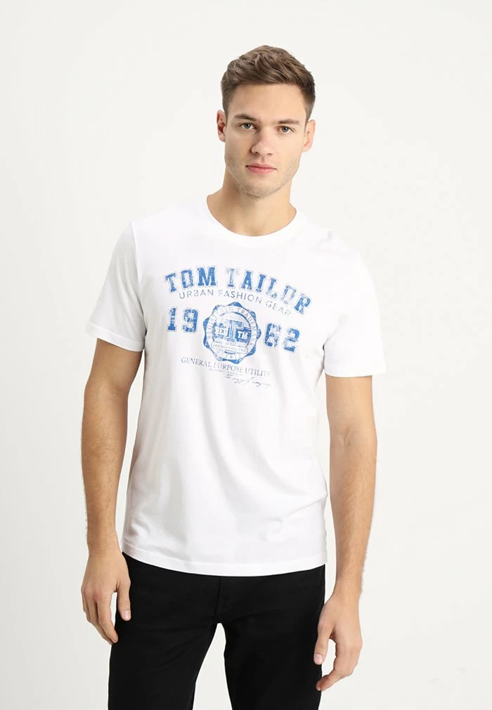TOM TAILOR LOGO TEE - Print T-shirt - White 3 TOM TAILOR LOGO TEE - Print T-shirt - White