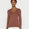 TOM TAILOR BASIC V NECK - Jumper - Grounded Brown -TOM TAILOR online store d86c673dbc6344c59531848edd9d6af7