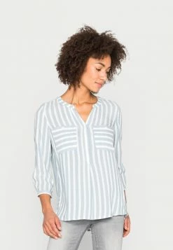 TOM TAILOR Blouse - Faded Blue Offwhite Stripe