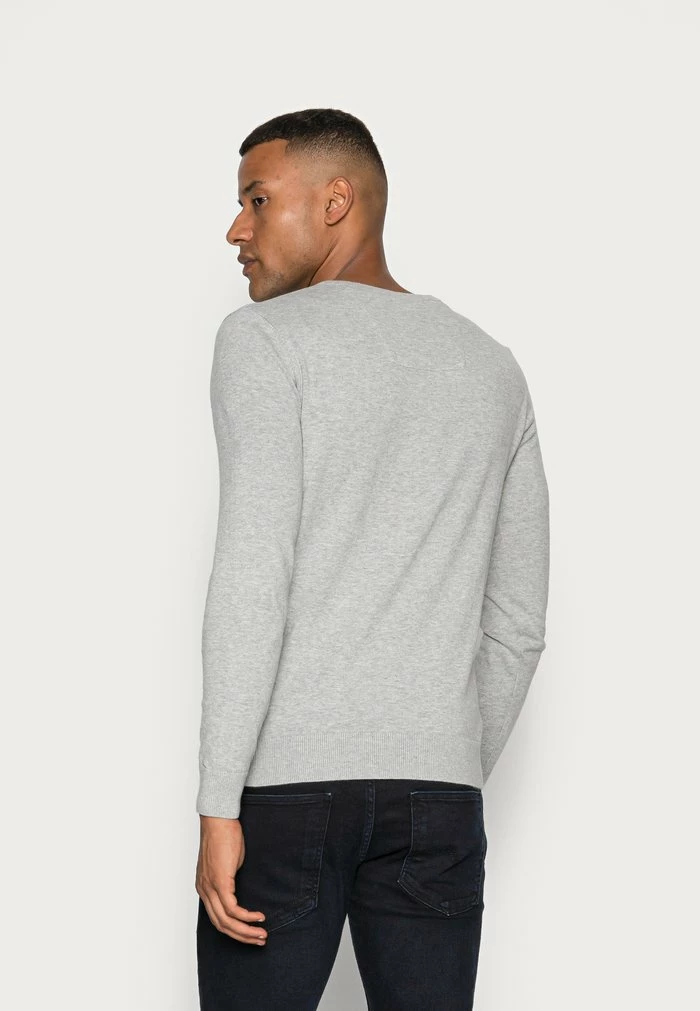 TOM TAILOR BASIC CREW NECK - Jumper - Light Soft Grey Melange 5 TOM TAILOR BASIC CREW NECK - Jumper - Light Soft Grey Melange - Image 3