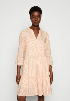 TOM TAILOR STRIPED TUNICA DRESS - Day Dress - Orange White