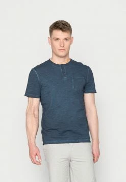 TOM TAILOR WASEHD HENLEY WITH POCKET - Basic T-shirt - Sky Captain Blue