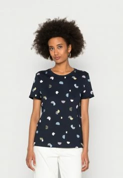 TOM TAILOR CREW NECK - Print T-shirt - Navy