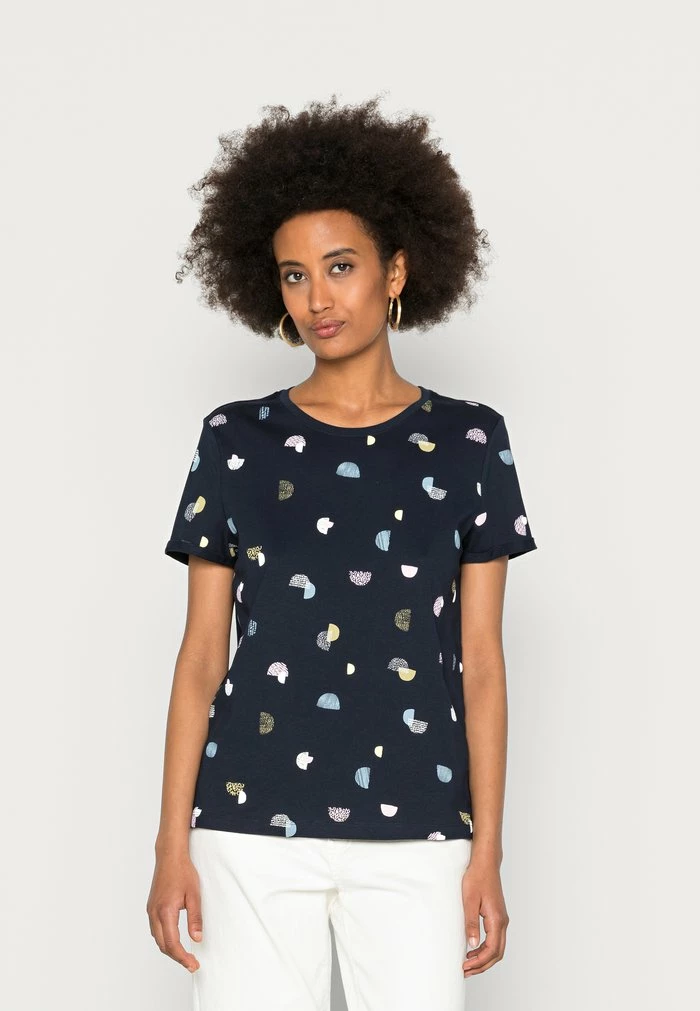 TOM TAILOR CREW NECK - Print T-shirt - Navy 3 TOM TAILOR CREW NECK - Print T-shirt - Navy