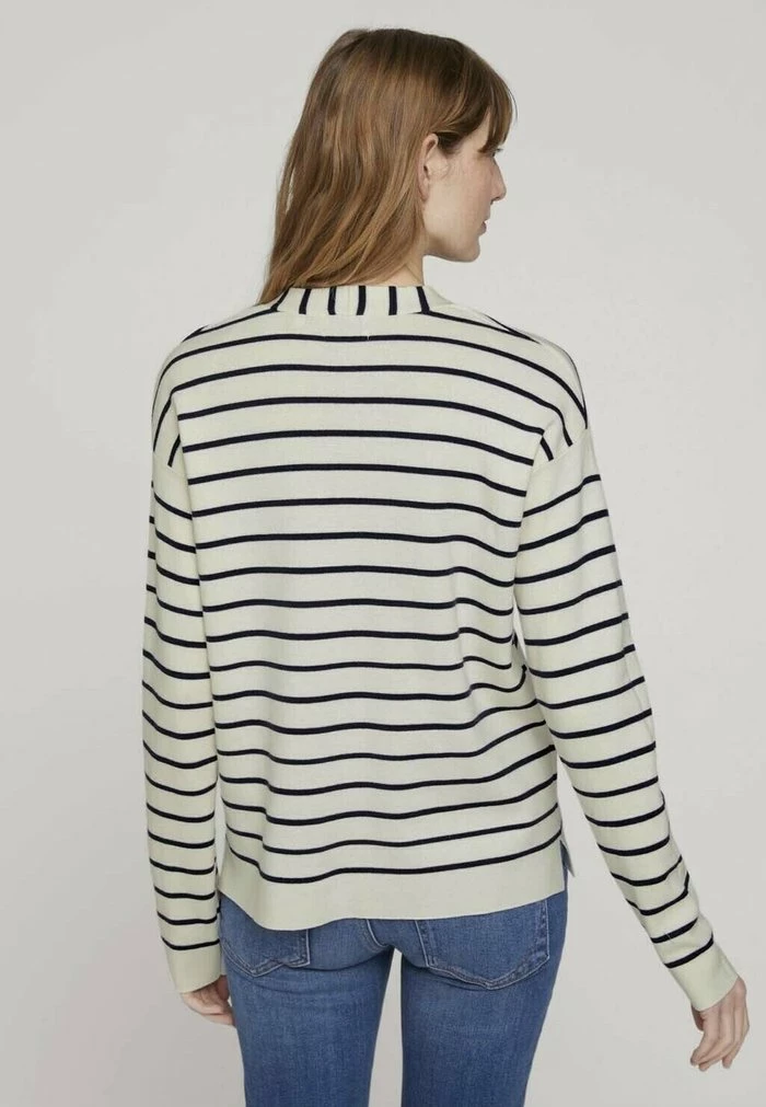 TOM TAILOR Jumper - Offwhite Navy Stripe 5 TOM TAILOR Jumper - Offwhite Navy Stripe - Image 3