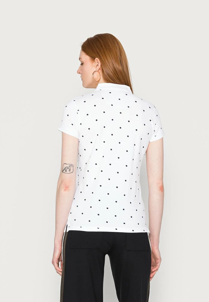 TOM TAILOR Polo Shirt - White Navy Dot Design 5 TOM TAILOR Polo Shirt - White Navy Dot Design - Image 3
