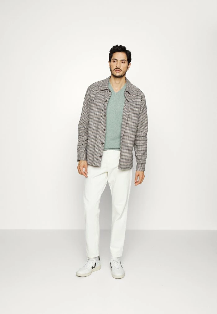 TOM TAILOR V-NECK - Jumper - Dark Smoke Green Melange 4 TOM TAILOR V-NECK - Jumper - Dark Smoke Green Melange - Image 2