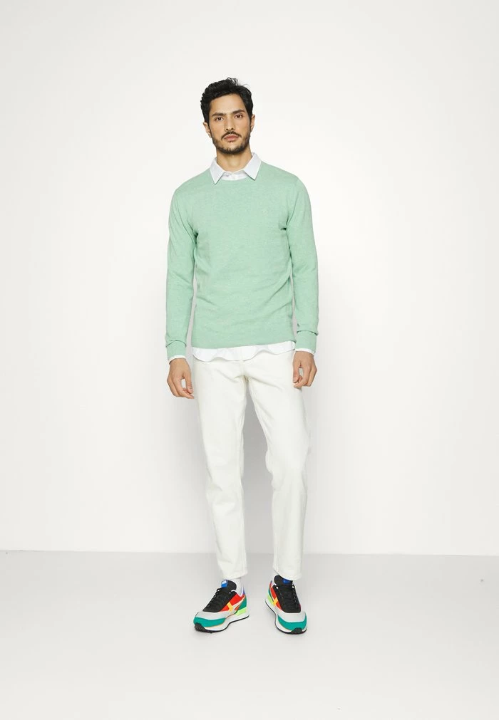 TOM TAILOR BASIC CREW NECK SWEATER - Jumper - Soft Jade Melange 4 TOM TAILOR BASIC CREW NECK SWEATER - Jumper - Soft Jade Melange - Image 2