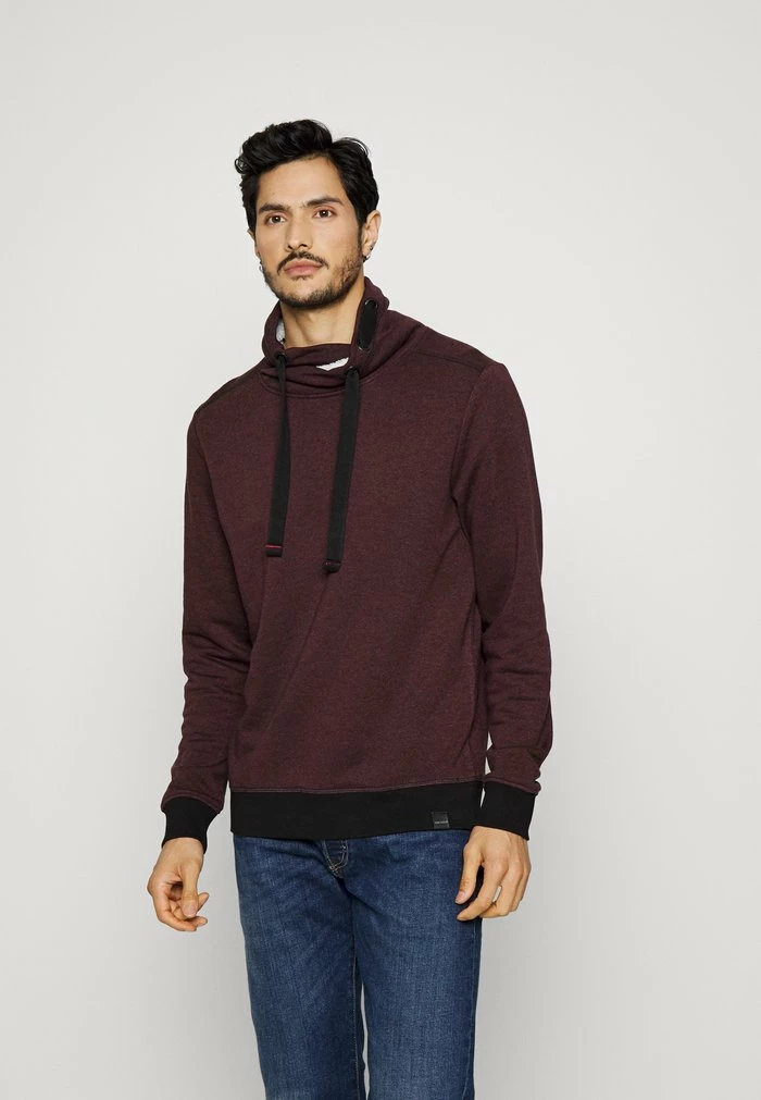 TOM TAILOR SNOOD GRINDLE - Sweatshirt - Black/bordeaux Grindle 3 TOM TAILOR SNOOD GRINDLE - Sweatshirt - Black/bordeaux Grindle