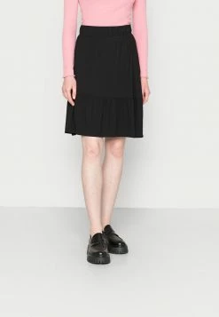 TOM TAILOR SKIRT WITH VOLANT - Mini Skirt - Deep Black