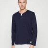 TOM TAILOR HENLEY CONTRAST - Long Sleeved Top - Sky Captain Blue