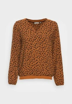 TOM TAILOR BLOUSE WITH TAPE DETAILS - Long Sleeved Top - Brown -TOM TAILOR online store e5acc943dcd84016ae5d7d1fb314df52