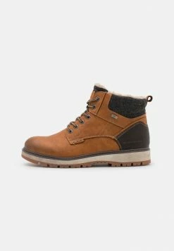 TOM TAILOR Lace-up Ankle Boots - Cognac
