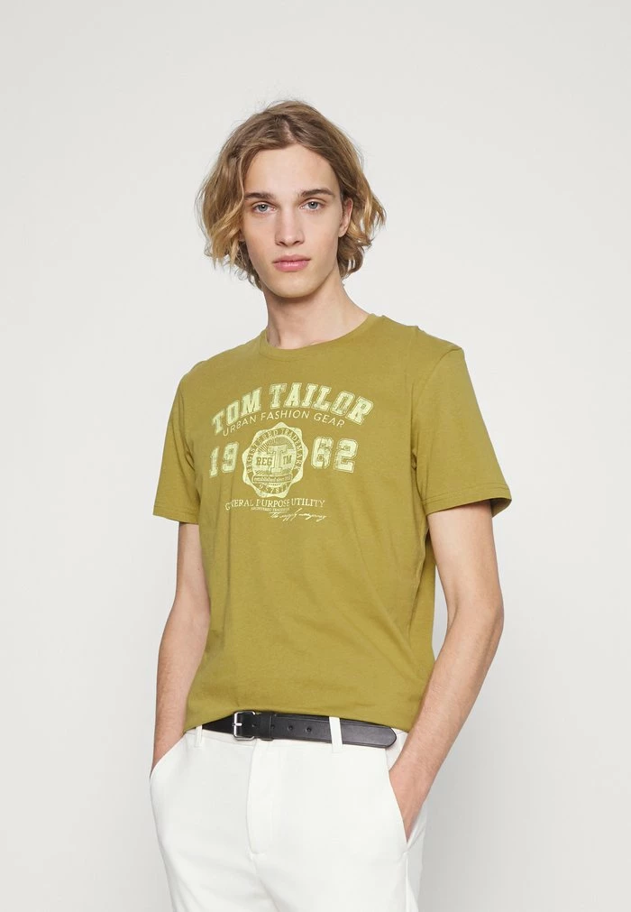 TOM TAILOR LOGO TEE - Print T-shirt - Wooden Moss Green 3 TOM TAILOR LOGO TEE - Print T-shirt - Wooden Moss Green