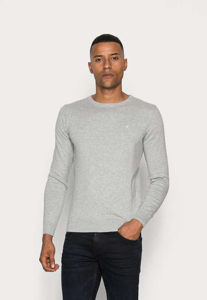 TOM TAILOR BASIC CREW NECK - Jumper - Light Soft Grey Melange 3 TOM TAILOR BASIC CREW NECK - Jumper - Light Soft Grey Melange