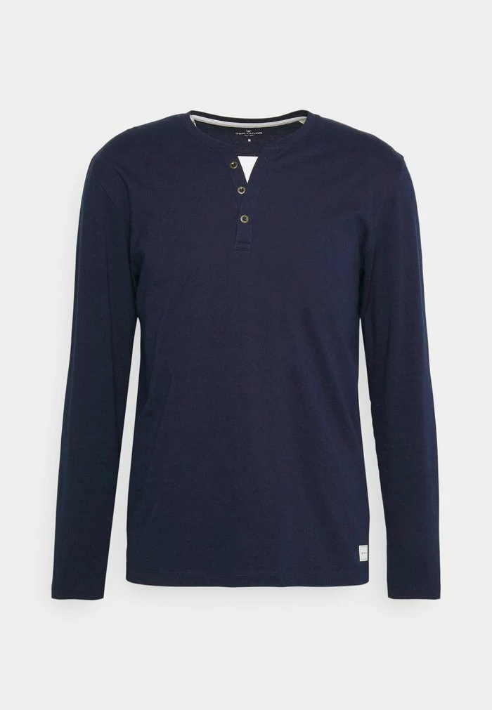 TOM TAILOR HENLEY CONTRAST - Long Sleeved Top - Sky Captain Blue 7 TOM TAILOR HENLEY CONTRAST - Long Sleeved Top - Sky Captain Blue - Image 5