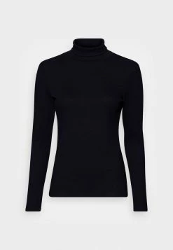 TOM TAILOR ROLL NECK - Long Sleeved Top - Navy Midnight Blue