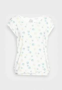 TOM TAILOR PRINTED AND STRIPED - Print T-shirt - Offwhite Leaf Design -TOM TAILOR online store ec26538332fd463fbc071a9e5f1437d0