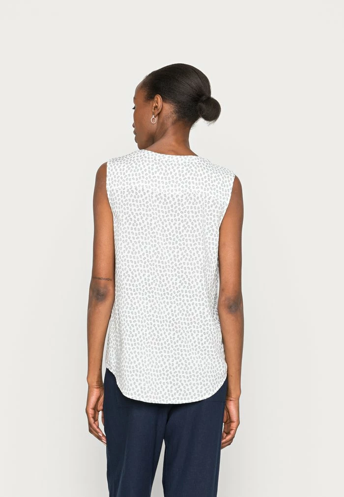 TOM TAILOR SLEEVELESS - Blouse - Offwhite Small Leaf Design 5 TOM TAILOR SLEEVELESS - Blouse - Offwhite Small Leaf Design - Image 3