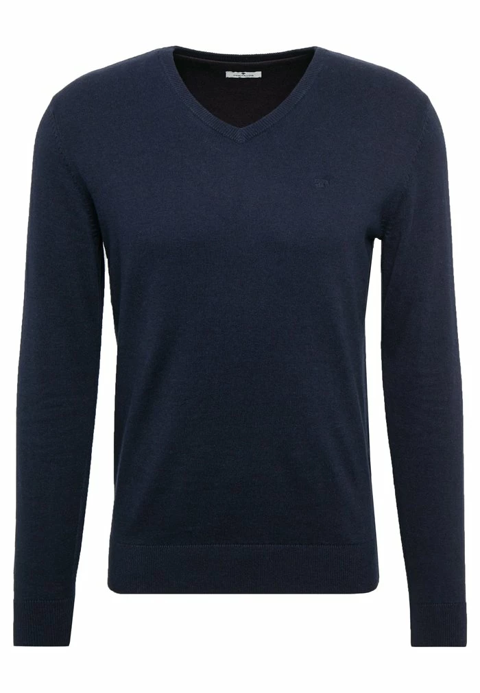TOM TAILOR BASIC V NECK - Jumper - Navy Melange 6 TOM TAILOR BASIC V NECK - Jumper - Navy Melange - Image 4