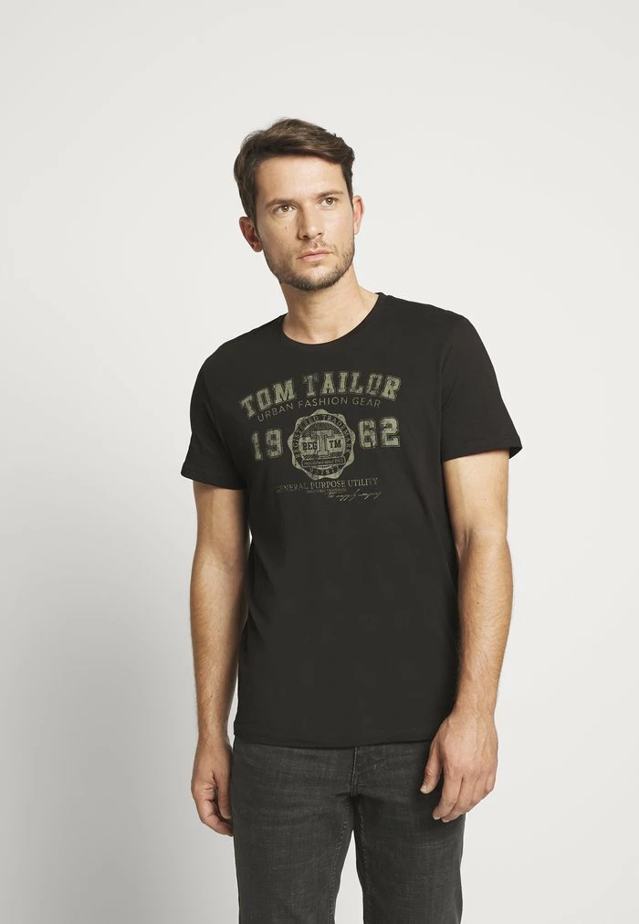 TOM TAILOR BASIC T-SHIRT 3 PACK - Print T-shirt - Black 5 TOM TAILOR BASIC T-SHIRT 3 PACK - Print T-shirt - Black - Image 3