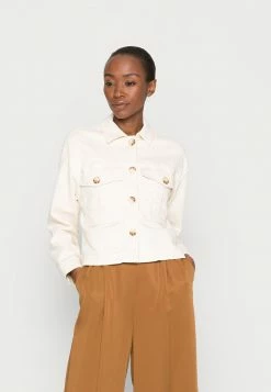 TOM TAILOR MODERN CROPPED JACKET - Denim Jacket - Soft Neutral Beige