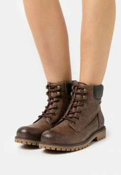 TOM TAILOR Lace-up Ankle Boots - Brown