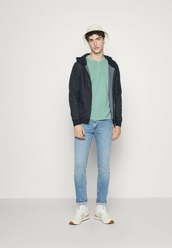 TOM TAILOR FINE STRIPED - Zip-up Sweatshirt - Navy Offwhite Inject 4 TOM TAILOR FINE STRIPED - Zip-up Sweatshirt - Navy Offwhite Inject - Image 2