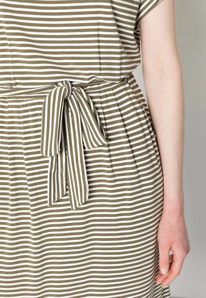 TOM TAILOR STRIPED DRESS - Day Dress - Olive Offwhite 7 TOM TAILOR STRIPED DRESS - Day Dress - Olive Offwhite - Image 5