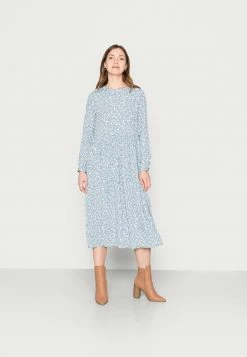 TOM TAILOR PRINTED CREPE MIDI DRESS - Day Dress - Blue Dotted Design