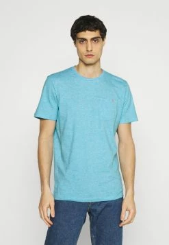 TOM TAILOR FINELINER WITH POCKET - Basic T-shirt - Teal