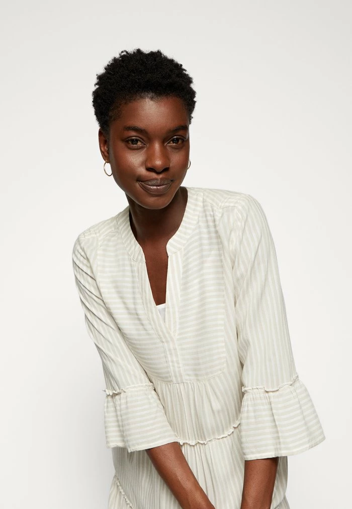 TOM TAILOR STRIPED TUNICA DRESS - Day Dress - Beige White 6 TOM TAILOR STRIPED TUNICA DRESS - Day Dress - Beige White - Image 4