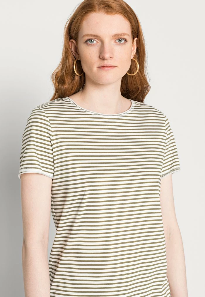 TOM TAILOR Print T-shirt - Offwhite Olive 7 TOM TAILOR Print T-shirt - Offwhite Olive - Image 5