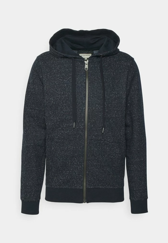 TOM TAILOR FINE STRIPED - Zip-up Sweatshirt - Navy Offwhite Inject 6 TOM TAILOR FINE STRIPED - Zip-up Sweatshirt - Navy Offwhite Inject - Image 4