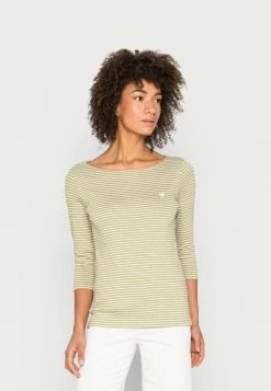 TOM TAILOR LONGSLEEVE STRIPED - Long Sleeved Top - Green Thinner