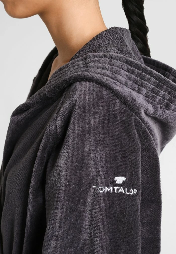 TOM TAILOR BASIC VELOURS - Dressing Gown - Dark Grey 9 TOM TAILOR BASIC VELOURS - Dressing Gown - Dark Grey - Image 7